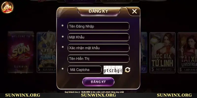 Đăng ký tài khoản SunWin